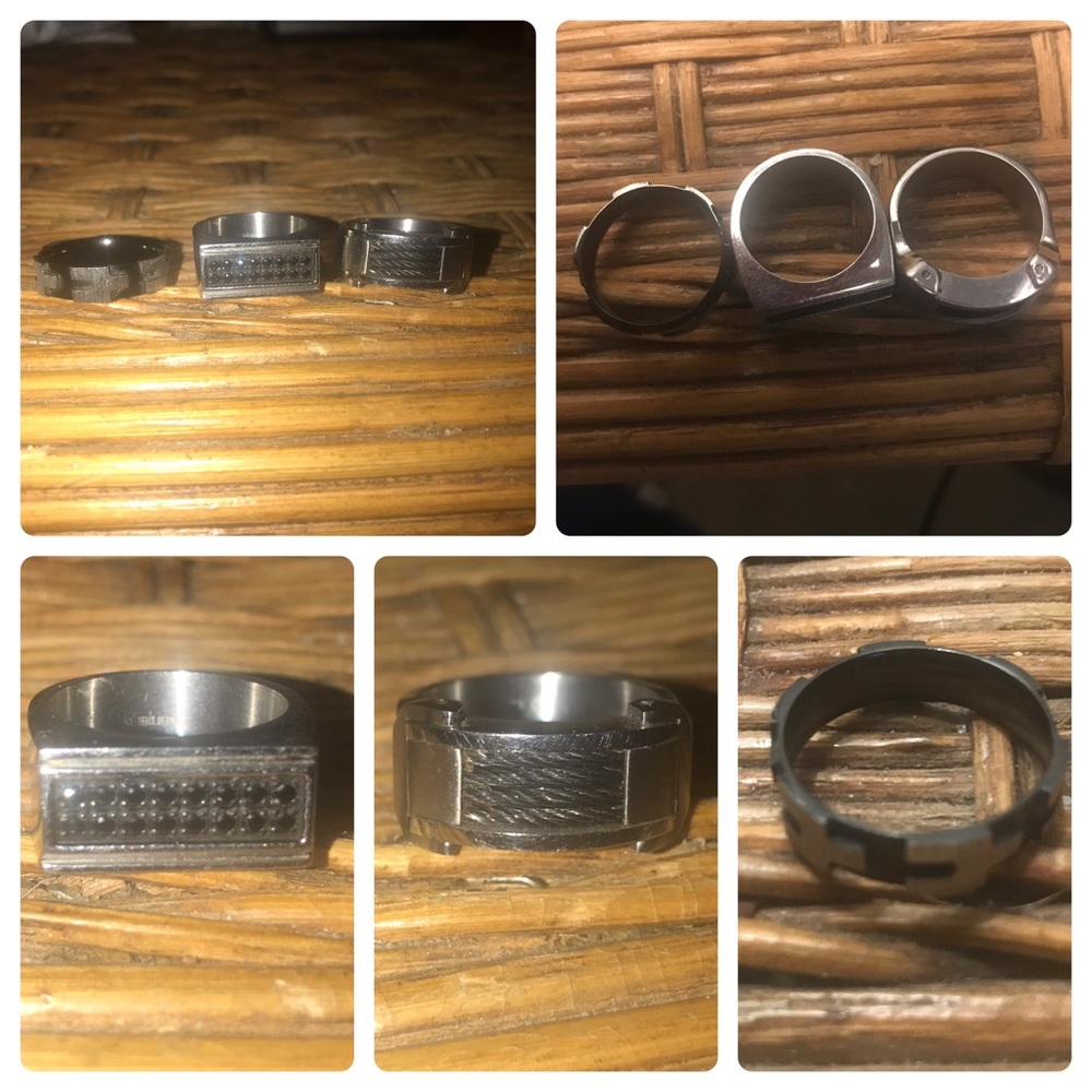 Bundle of 3 Men’s rings. Silver and black